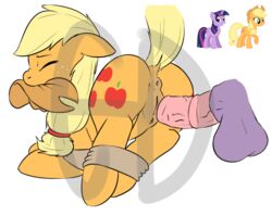 applejack_(mlp) clopper-dude disembodied_penis earth_pony equine female friendship_is_magic fur futanari intersex my_little_pony pony smooth_skin twilight_sparkle_(mlp)