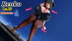 1girls 3d asian asian_female big_breasts breasts bunny_ears bunny_girl bunnysuit clothed clothed_female giantess giantess_growth giga_giantess growing growth huge_boobs huge_breasts japanese japanese_female level_up light-skinned_female light_skin size_increase soluvan_lunasa stats status_bar usami_renko