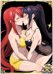 ai_generated akeno_himejima girl_on_girl high_school_dxd lesbian_couple lesbian_kiss lesbian_sex rias_gremory yuri