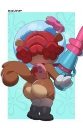 anthro ass brawl_stars female gloves jessie_(brawl_stars) postblue98 sandy_cheeks sandy_jessie_(brawl_stars) spongebob_squarepants supercell tail