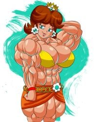 abs biceps big_breasts big_muscles breasts female huge_breasts hyper_muscles large_breasts large_muscles muscles muscular_arms muscular_female muscular_legs muscular_thighs pecs princess_daisy siegfried129 super_mario_bros.