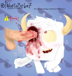 ._. after_cumshot after_sex artist_name artist_signature balls blood blood_drip blood_on_face blushed blushed_face brown_teeth colored cum cum_on_face dick english_text extoplasm eye_fucking eye_penetration eyeless eyeless_male geometry_dash glasses gore guro heart heart_symbol help horns human iwanttobe6n7 kms looking_pleasured looking_up monster penis red_eye red_text self_upload semen shaded signature sunglasses teeth text too_kid_friendly totes_(tkf) white_hair white_male yellow_horns yellow_sclera yellow_teeth