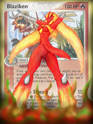 1girls ass avian blaziken breasts card card_(medium) claws combusken female female_only looking_back nintendo pokemon pokemon_(species) pokemon_card pokemon_rse pokemon_trading_card_game red_skin spikes trading_card uncensored