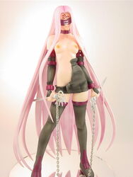 1girls armwear blindfold breasts chains collar fate/stay_night fate_(series) female figure medusa_(fate) nipples pink_hair ripped_clothes ripped_clothing small_breasts solo solo_female thighhighs topless torn_clothes torn_clothing type-moon very_long_hair very_long_hair_female