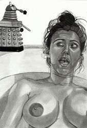 1girls alice_carter cssp dalek doctor_who female monochrome sketch tagme