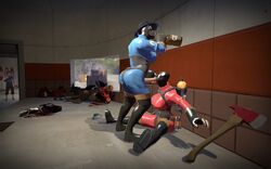 3d axe blood chichimaro death dickgirl drinking engineer female fempyro futa_on_female futanari garry's_mod gore intersex male_death penis pyro rape rule_63 scout team_fortress team_fortress_2