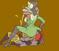 ass blushes breasts cum cumshot ejaculation ember_(warframe) facesitting female_on_futa futanari hands_free_ejaculation handsfree_ejaculation intersex penis saryn_(warframe) tagme tenno warframe