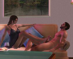 3d chris_redfield deborah_harper dest female footjob human male resident_evil straight xnalara