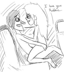 1boy 1girls cowgirl_position disney disney_channel disney_xd english_text female gravity_falls in_car male monochrome nude robbie_valentino rough_sketch sex smooth_skin straddling tagme text vehicle_interior wendy_corduroy