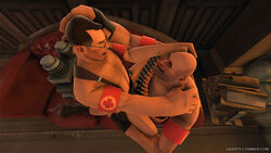 2boys 3d canon_couple cute gay giddy happy happy_sex heavy_(team_fortress_2) heavy_weapons_guy human human_male human_only love lovers loving_couple male male_only medic medic_(team_fortress_2) romantic romantic_couple sex source_filmmaker team_fortress_2 wholesome yaoi