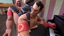 2boys 3d canon_couple cute gay giddy happy happy_sex heavy_(team_fortress_2) heavy_weapons_guy human human_male human_only love lovers loving_couple male male_only medic medic_(team_fortress_2) piano playing_music romantic romantic_couple sex source_filmmaker team_fortress_2 wholesome yaoi