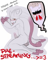 censored dreiker male_focus male_only mega_mewtwo_y mewtwo pokemon pokemon_(species) tagme