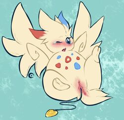 childish-adultery color female female_only nudity pokemon pokemon_(species) solo togekiss vulva