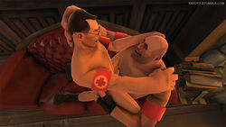 2boys 3d canon_couple cute gay giddy happy happy_sex heavy_(team_fortress_2) heavy_weapons_guy human human_male human_only love lovers loving_couple male male_only medic medic_(team_fortress_2) romantic romantic_couple sex source_filmmaker team_fortress_2 wholesome yaoi