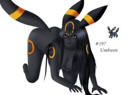 1girls all_fours anthro ass breasts clear_background color eeveelution exposed_breasts female female_only fur furry furry_ass furry_breasts furry_tail nintendo nudity pokemon pokemon_(species) solo sun-hime tail umbreon