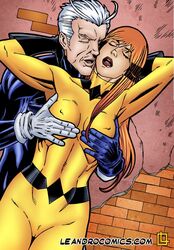 arms_up breast_grab cameltoe crystal crystal_(inhumans) inhumans leandro_comics marvel marvel_comics nipple_bulge pietro_maximoff quicksilver two_tone_hair white_hair x-men