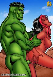 2d betty_ross female hulk hulk_(series) leandro_comics male/female marvel pubic_hair red-skinned_female red_she-hulk red_skin sex tight_pussy