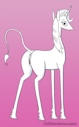 big_cytron female feral heavenly_nostrils marigold_heavenly_nostrils pink_background unicorn webcomic white_fur