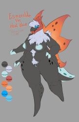 anthro anthro_pokemon anthrofied big_breasts big_wings blue_eyes bug gvr0beetl3 milf pokemon pokemon_(species) volcarona white_hair wings