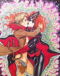 2girls batman_(series) batwoman clothing dc female female_only kate_kane maggie_sawyer multiple_girls raul_valenzuela tagme yuri