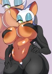 animal_humanoid areolae batman_(series) big_breasts big_breasts breasts breasts catwoman catwoman_(cosplay) curvaceous curvaceous_female curvaceous_figure curvy curvy_body curvy_female curvy_figure dc dc_comics dcau exposed_areolae exposed_breasts exposed_pussy hourglass_figure huge_breasts large_breasts looking_at_viewer makeup maymayuumi pubic_hair rouge_the_bat sega simple_background sonic_(series) sonic_the_hedgehog_(comics) sonic_the_hedgehog_(series) tagme thick_thigh unzipped unzipped_bodysuit venus_body