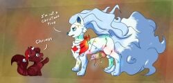 2024 absurd_res alolan_form alolan_ninetales animal_genitalia animal_penis balls bodily_fluids canine_genitalia canine_penis christmas clothing digital_media_(artwork) domestic_cat dripping duo erection feet felid feline felis female feral fur generation_1_pokemon generation_7_pokemon genital_fluids genitals hi_res hindpaw holidays knot leaking leaking_precum looking_at_another male mammal moodytail multi_tail ninetales nintendo paws penis pokemon pokemon_(species) precum precum_drip raised_leg regional_form_(pokemon) simple_background sitting standing tail tongue