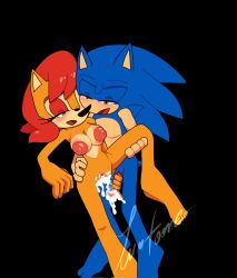 big_areola bite_mark bite_mark_on_breast bite_marks breasts cum cum_in_pussy female furry lifting_leg nsfwsuntoone nude puffy_nipples pussy sally_acorn sega sex sonic_(series) sonic_the_hedgehog