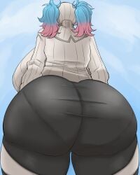 1girls aokuro ass ass_focus back_view big_ass big_breasts breasts breasts_bigger_than_head busty clothed dat_ass female female_only fire_emblem fire_emblem_fates giant_ass gigantic_ass huge_ass huge_breasts multicolored_hair panties_visible_through_clothing pantylines peri_(fire_emblem) solo thick_ass thick_thighs tied_hair twintails voluptuous