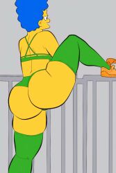 big_ass big_breasts breasts female gym_clothes marge_simpson massive_ass massive_breasts phat_smash simpsons_mods the_simpsons yellow_skin