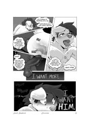 absurd_res anal anthro anus ass ball_tuft balls blush bodily_fluids border breath canid canine canis close-up comic domestic_dog duo english_text genital_fluids genitals heart_symbol hi_res hybrid inner_monologue inside internal internal_anal licking male male/male mammal monochrome onomatopoeia open_mouth oral panting penis precum rimming rimming_male saliva scarfshepherd sex signature sound_effects sweat sweatdrop teeth teeth_showing text thinking throbbing throbbing_penis tongue tongue_out tuft white_border wolf