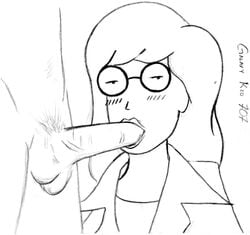 accurate_art_style clothing daria daria_morgendorffer fellatio galaxy_kid_707 glasses official_style oral partial_male sketch tagme