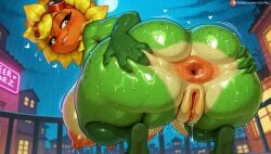 1girls ai_generated anthro anus areolae barefoot below_view big_anus big_areola big_ass big_breasts big_thighs city claws dripping erect_nipples eyebrows eyelashes female flower flower_creature green_body green_skin hands_on_ass happy hi_res high_resolution highres huge_anus huge_areolae huge_ass huge_breasts huge_thighs large_breasts looking_at_viewer massive_ass massive_breasts night nipples outdoors outside plants_vs_zombies puffy_anus puffy_nipples puffy_pussy pussy rain smile solar_flare_(pvz) solo spread_anus spread_ass spread_butt spreading squatting stable_diffusion sweat sweatdrop sweating sweaty synthneon thick_ass thick_thighs wet wet_body wet_skin