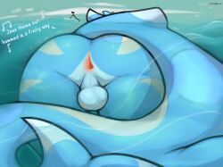 anthro anus ass backsack balls fish genitals hi_res humor jarlium male marine shark solo surfboard surfer text water