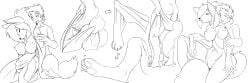 2014 anthro ass biped breasts canid canine canis closed_eyes digitigrade directional_arrow female female_anthro gender_transformation genitals hair hi_res human human_to_anthro kneeling male male_human mammal mid_transformation monochrome mtf_transformation mxl nipples nude pussy simple_background smile solo species_transformation standing suit_transformation tail tail_between_legs transformation transformation_sequence white_background wolf