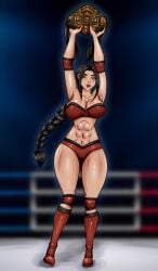 1female 1girls abs arena armpits arms_up bare_shoulders belly belly_button big_boobies big_breasts big_breasts big_breasts big_thighs big_titties black_hair black_hair_female boobs_bigger_than_head braid braided_hair breasts breasts breasts_bigger_than_head camel_toe cameltoe championship_belt cleavage clothed clothed_female clothes clothing commission curvaceous curvaceous_body curvaceous_female curvaceous_figure curvaceous_hips curvaceous_thighs curves curvy curvy_body curvy_female curvy_figure curvy_hips curvy_thighs digital_art digital_drawing_(artwork) digital_media digital_media_(artwork) digital_painting_(artwork) elbow_pads female female_abs female_focus female_human female_on_top female_only female_solo gold_(metal) green_eyes green_eyes_female hair_on_boobs hair_on_breasts hair_on_tits half-closed_eyes holding_object hourglass_figure hourglass_figured_female knee_pads kneepads kyunamaori long_black_hair long_braid long_hair long_hair_female muscular muscular_abs muscular_female muscular_legs muscular_thighs navel original original_character red_boots red_hair_ornament red_trunks red_tube_top red_tubetop round_boobs round_breasts round_tits shiny shiny_breasts shiny_clothes shiny_hair shiny_skin solo solo_female solo_focus tagme thick thick_boobs thick_breasts thick_hips thick_legs thick_lips thick_thighs thick_tits thigh_gap thighhighs thighs thighs_bigger_than_body thighs_bigger_than_head tied_hair tits_bigger_than_head titties voluptuous voluptuous_female wrestler wrestling wrestling_boots wrestling_outfit wrestling_ring