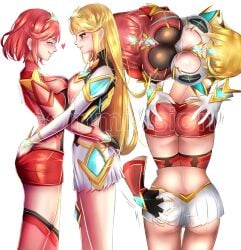 2girls langspower mythra mythra_(xenoblade) nintendo pyra pyra_(xenoblade) tagme xenoblade_(series) xenoblade_chronicles_2 yuri