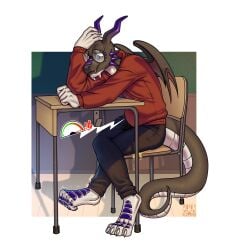 angry_platypus anthro bodily_fluids dragon genital_fluids hi_res humiliation male male_only mythological_creature mythological_scalie mythology omorashi peeing scalie solo urine watersports wetting