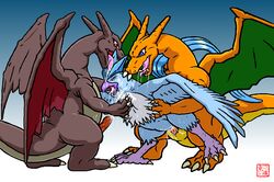 1girls articuno charizard color dragon_soul_e female interspecies male multiple_males nintendo penis pokemon pokemon_(species) sex shiny_charizard shiny_pokemon straight vaginal_penetration