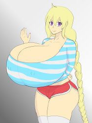 big_breasts breasts cassie_(theycallhimcake) cleavage female huge_breasts sixdeep211 tagme thick_thighs wide_hips
