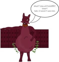 absurd_res anthro belly berry_(berrymandering) big_belly brown_body brown_fur digestion digestion_noises dossur_(the_nature_of_predators) fur furniture green_eyes hammerspace hi_res imminent_digestion male male/male screpter sofa soft_vore solo speech_bubble the_nature_of_predators vore