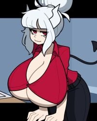 1girls animated breast_expansion breasts_bigger_than_head female growth helltaker huge_breasts hyper hyper_breasts lucifer_(helltaker) mp4 muds tagme video voluptuous