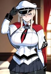 1girls ai_generated ass big_breasts blonde_hair breasts enormous_breasts female female_focus graf_zeppelin_(kantai_collection) grey_eyes hat huge_ass huge_breasts juuicyai kantai_collection large_breasts light-skinned_female long_hair looking_at_viewer looking_pleasured thick_thighs thighs twintails wide_hips