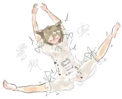 00sec.s 1futa animal_ears balls ballsack blonde_hair blush blush_lines closed_eyes closed_mouth clothed clothing cock cum cum_in_clothes cum_in_clothing cum_on_body cum_on_self cum_on_stomach cumshot dick dickgirl dirty_blonde_hair doodle ejaculation feet feet_up female fox fox_ears fox_girl fully_clothed futa_only futanari intersex kudamaki_tsukasa light-skinned_female light_skin nipples nipples_visible_through_clothing see-through see-through_clothing smile smiling spread_legs spreading stretching touhou unconnected_marketeers youkai