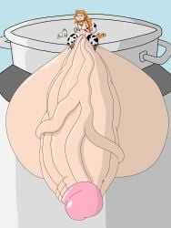 1futa balls_bigger_than_body balls_bigger_than_head balls_bigger_than_penis balls_bigger_than_torso big_breasts bikini_top boots breasts colossal_balls colossal_penis cow_bikini cow_ears cow_girl cow_tail cowgirl cum cum_tank cup drinking_cum futa_only futanari gigantic_balls gigantic_penis gigantic_testicles huge_balls huge_breasts huge_cock hyper_balls hyper_futa hyper_genitalia hyper_penis hyper_testicles intersex milk milk_bottle milk_tank nami_(one_piece) one_piece orange_hair penis_bigger_than_body solo_futa tangerine_(fruit) thick_thighs untold_glitch
