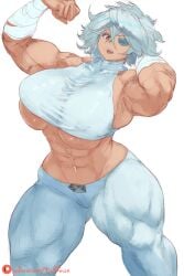 1girls abs big_breasts breasts clothed clothed_female debonair_diamond duffmox eyepatch female female_only flexing_bicep muscular muscular_female tagme the_hunters_guild:_red_hood