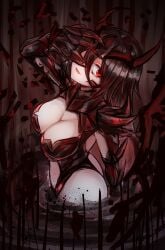1girls 2020s 2022 2d ass big_breasts black_hair breasts cowboy_shot darkness demon demon_girl dota_2 female genderswap_(mtf) humanoid jimpu69 light-skinned_female light_skin long_hair magic monster monster_girl pose red_eyes rule_63 safe shadow_fiend skimpy_clothes solo tagme valve