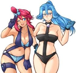 2girls clair_(pokemon) nintendo pokemon pokemon_bw pokemon_gsc skyla_(pokemon) tagme tridisart