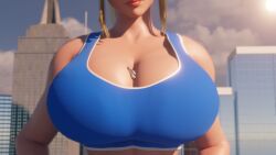 1girls ass big big_ass blonde_hair breasts building city dbhfrost female focus giant giantess hair helicopter laying light light-skinned long looking macro mega metroid micro on only ponytail samus_aran scrag_boy side skin thick thigh thighs yoga_pants zerosuit