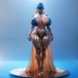 1girls ai_generated big_breasts breasts cybernetics faceless_character female quantrup robot robot_girl wide_hips