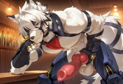 abs ai_generated anal anthro balls big_balls big_penis canid canine canine_genitalia canine_penis canis cum cum_on_body cumming deep_penetration erection foreskin hairy_armpits hard_cock hard_penis knot male male_only manly muscular naked naked_male penetration penis sweating thick_penis uncircumcised uncut veins veiny_penis von_lycaon wolf zenless_zone_zero